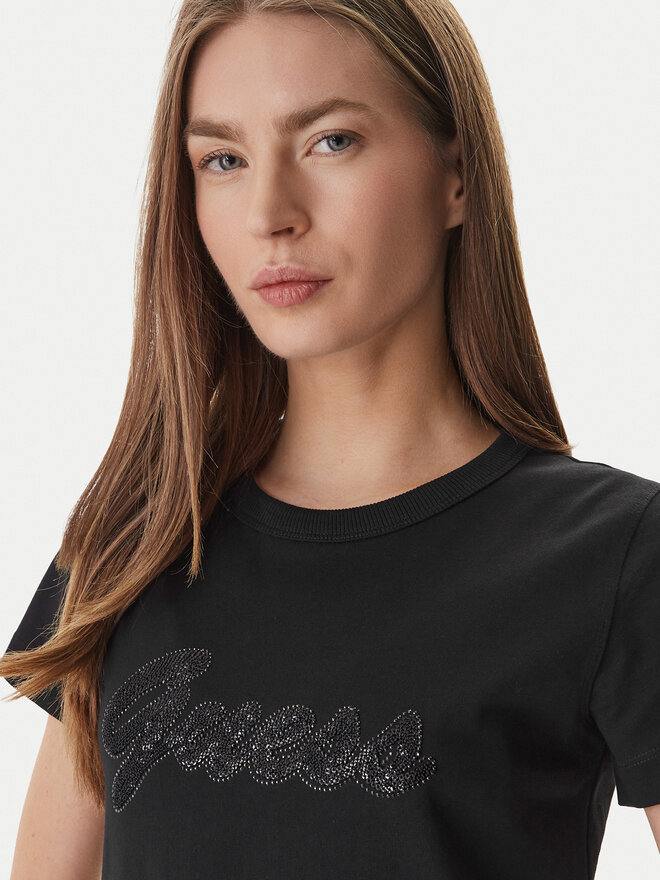 Guess Guess T-Shirt W6GI08 K3023 Schwarz Regular Fit