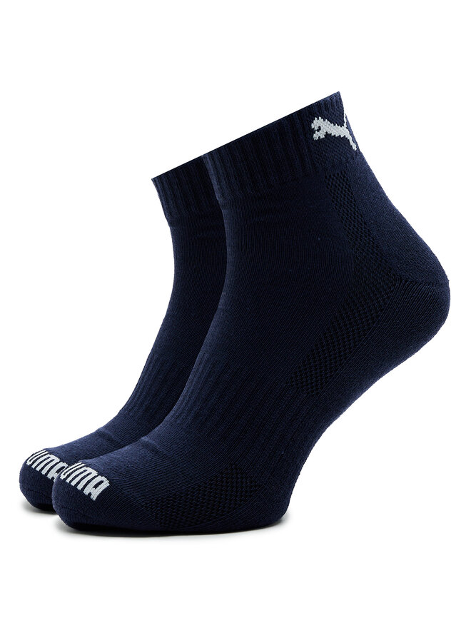 Puma Zestaw 2 par wysokich skarpet unisex Puma Cushioned Quarter 3P Unisex 907943 Granatowy