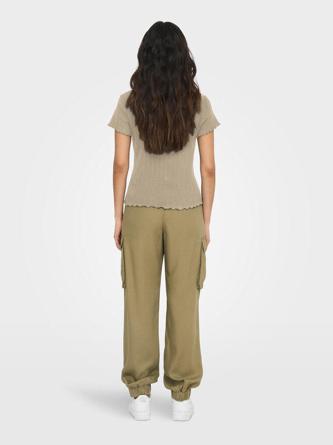 ONLY ONLY Póló Carlotta 15256154 Bézs Tight Fit