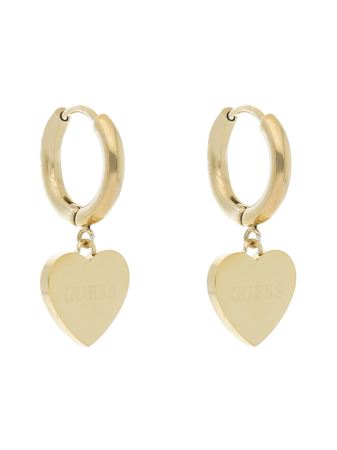 Guess Náušnice Guess Huggie Me JUBE03 145JW Žlté pozlátenie