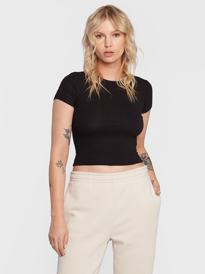 Gina Tricot Gina Tricot Marškinėliai Basic 17957 Juoda Slim Fit