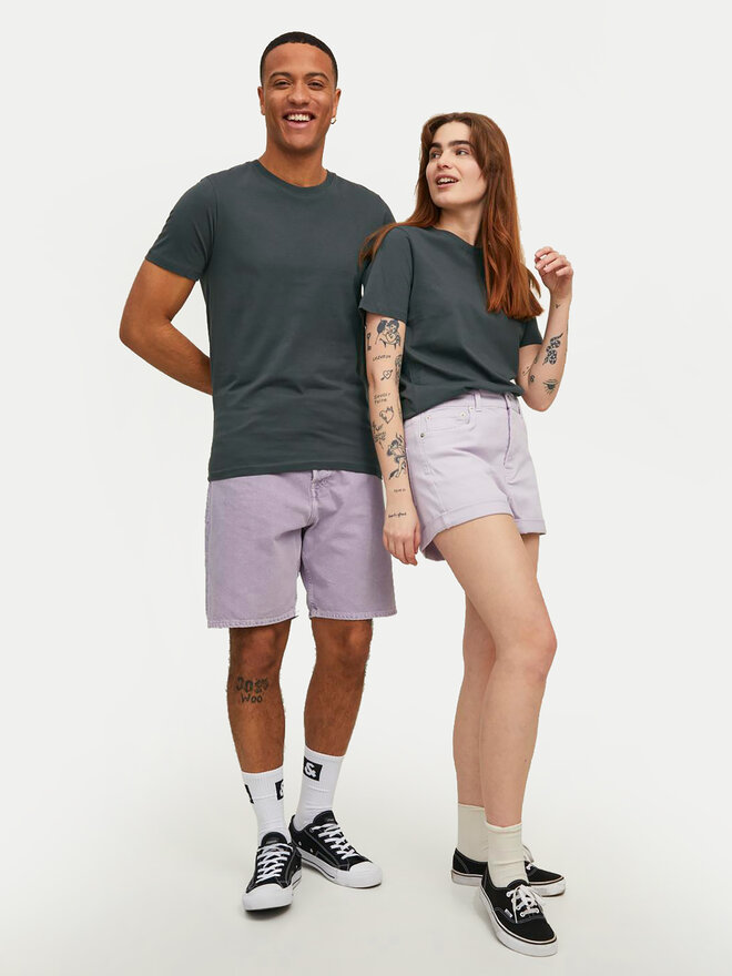 Jack&Jones Jack&Jones Marškinėliai Organic Basic 12156101 Pilka Slim Fit