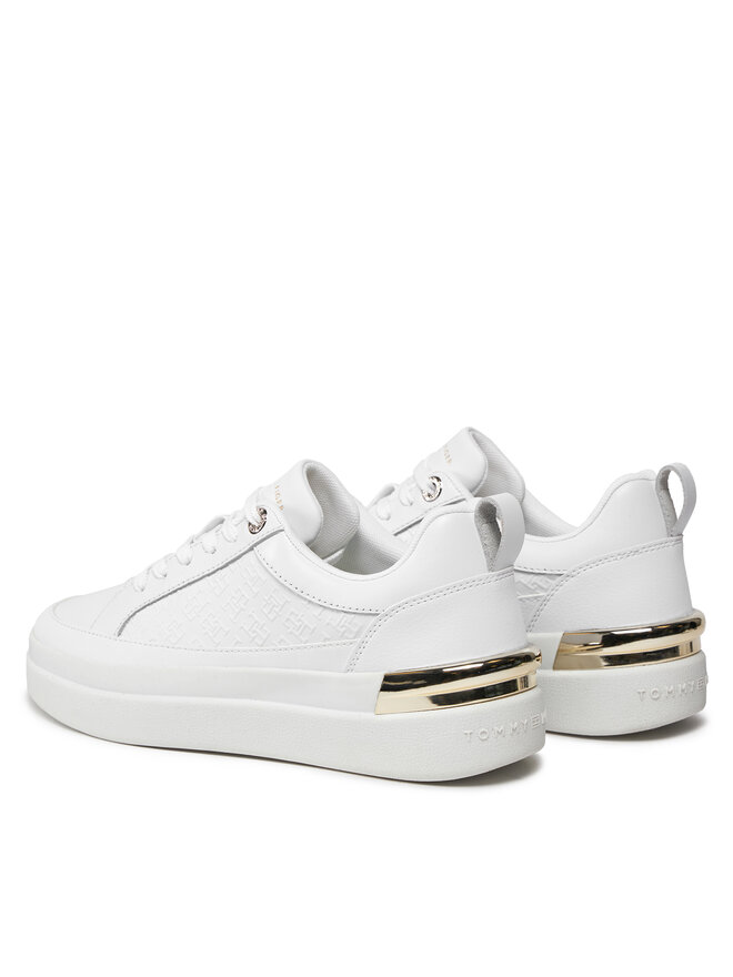 Tommy Hilfiger Sneakers Tommy Hilfiger Lux Court Sneaker Monogram FW0FW07808 Alb