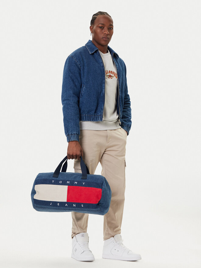 Tommy Jeans Borsa weekend Tommy Jeans Archive Denim Duffle AM0AM13813 Blu