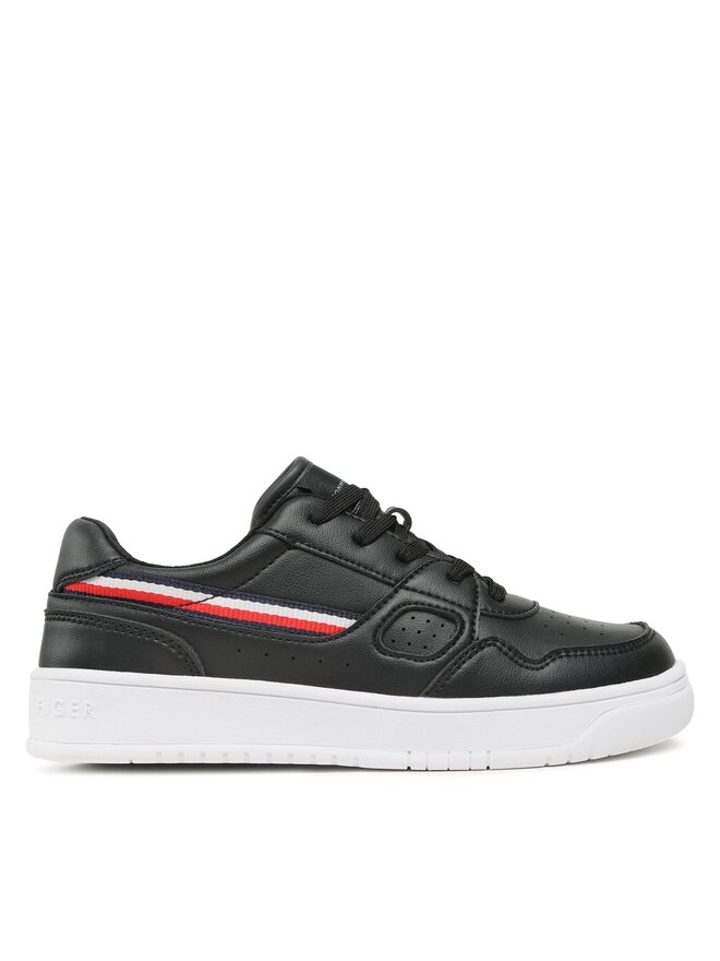 Tommy Hilfiger Сникърси Tommy Hilfiger Stripes Low Cut Lace-Up Sneaker T3X9-32848-1355 S Черен