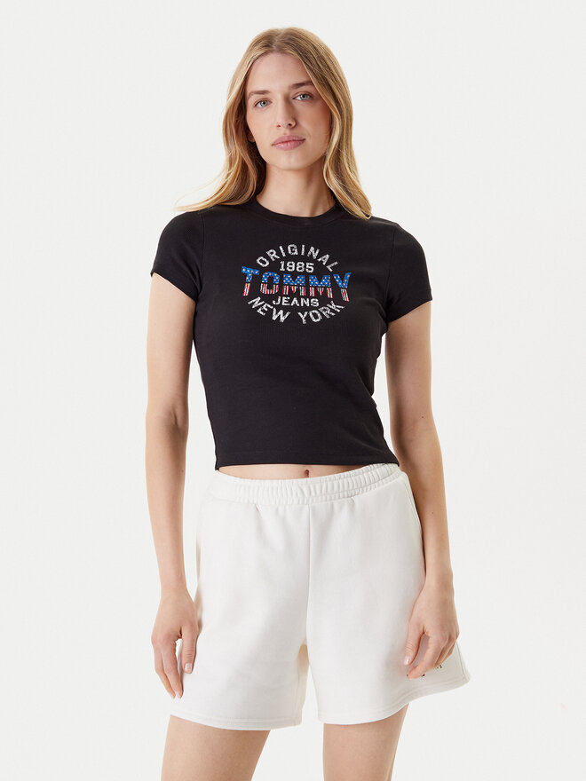 Tommy Jeans Tommy Jeans Marškinėliai DW0DW21421 Juoda Slim Fit