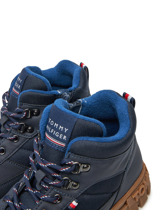 Tommy Hilfiger Šnurovacia obuv Tommy Hilfiger Lace-Up Bootie T3X5-33707-1492 S Tmavomodrá