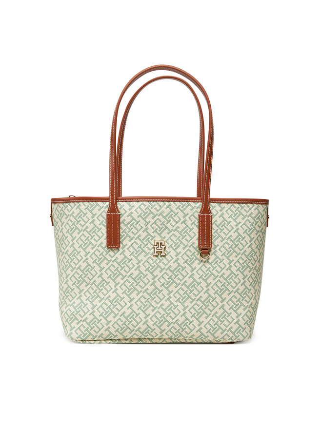 Tommy Hilfiger Bolso Tommy Hilfiger Th Monoplay Leather Mini Tote AW0AW17415 Verde