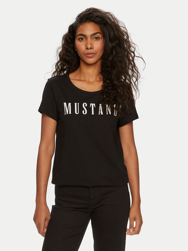 Mustang Mustang Marškinėliai Alma 1013933 Juoda Regular Fit