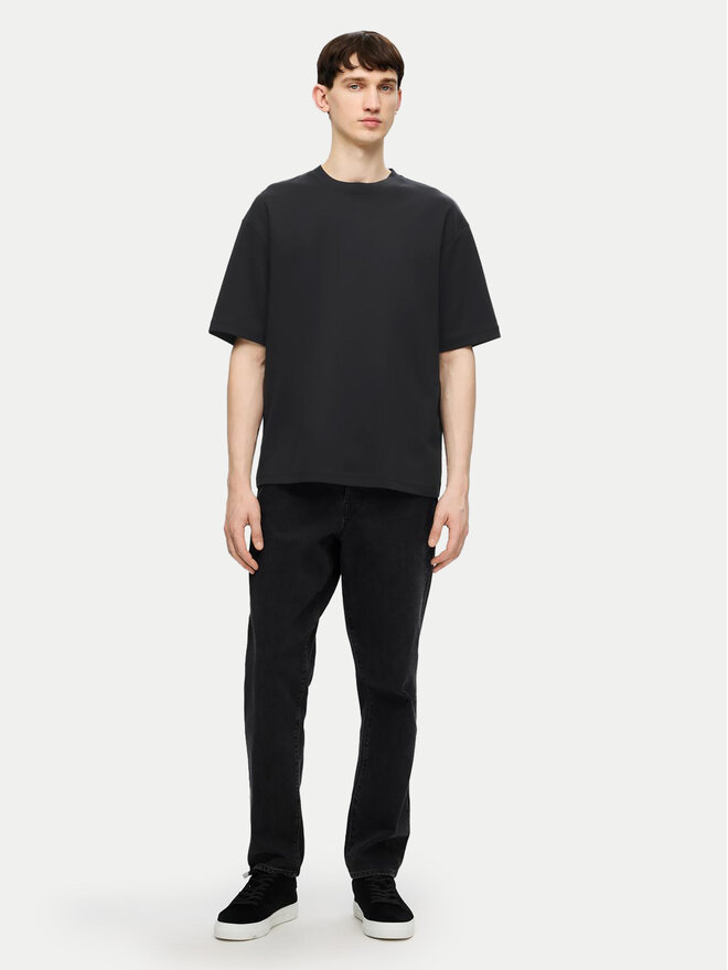 Selected Homme Selected Homme T-Shirt 16094143 Μαύρο Loose Fit
