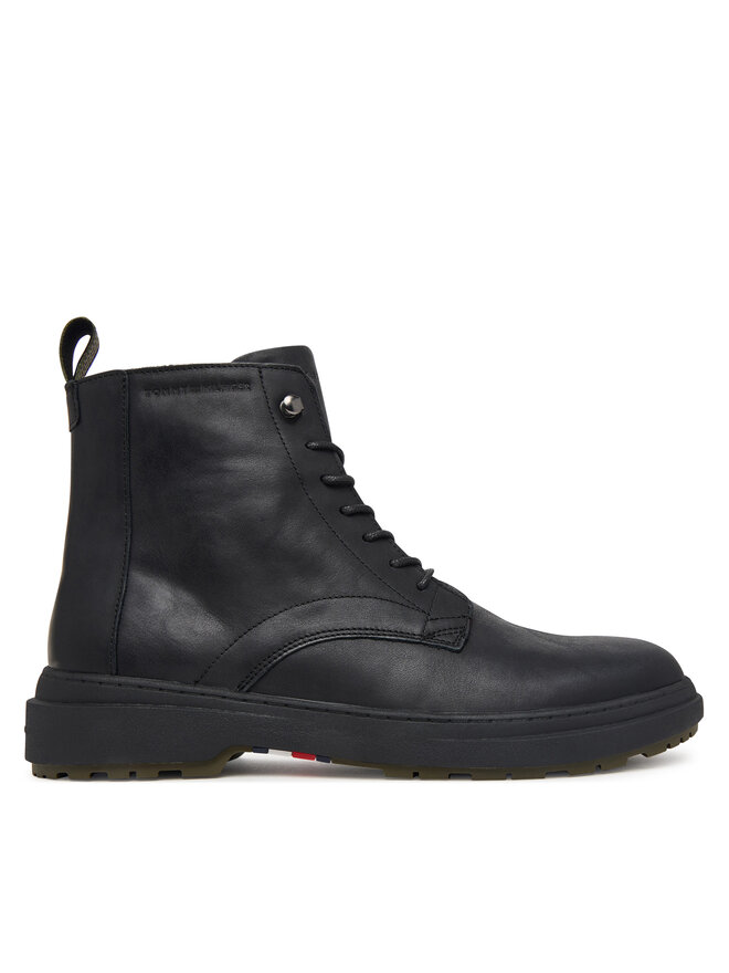 Tommy Hilfiger Schnürschuhe Tommy Hilfiger Hilfiger Outdoor Warm Lth Boot FM0FM05960 Schwarz