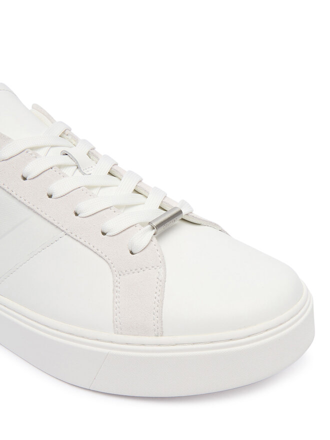 Calvin Klein Zapatillas Calvin Klein Classic Cupsole Laceup Tape Lth YM0YM01430 Blanco