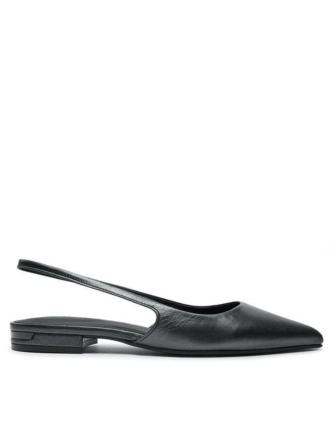 Calvin Klein Sandały Calvin Klein Flat Slingback Pump Pearl HW0HW02120 Czarny