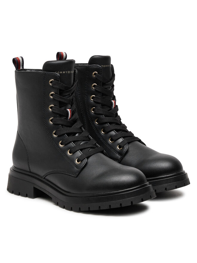 Tommy Hilfiger Bakancs Tommy Hilfiger Lace-Up Bootie T3A5-33569-1351 S Fekete