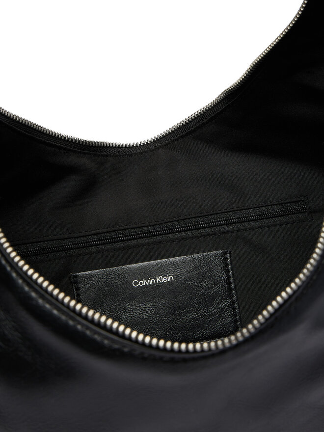 Calvin Klein Handtasche Calvin Klein Buckle Convertible Hobo Bag LV04F3446G Schwarz