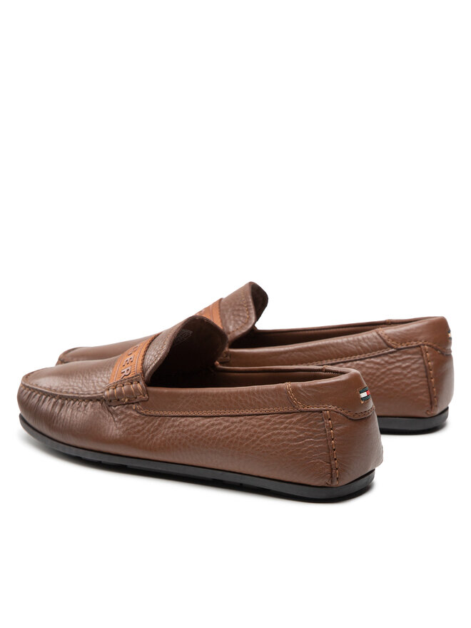 Tommy Hilfiger Мокасини Tommy Hilfiger Printed Hilfiger Leather Driver FM0FM04113 Коричневий