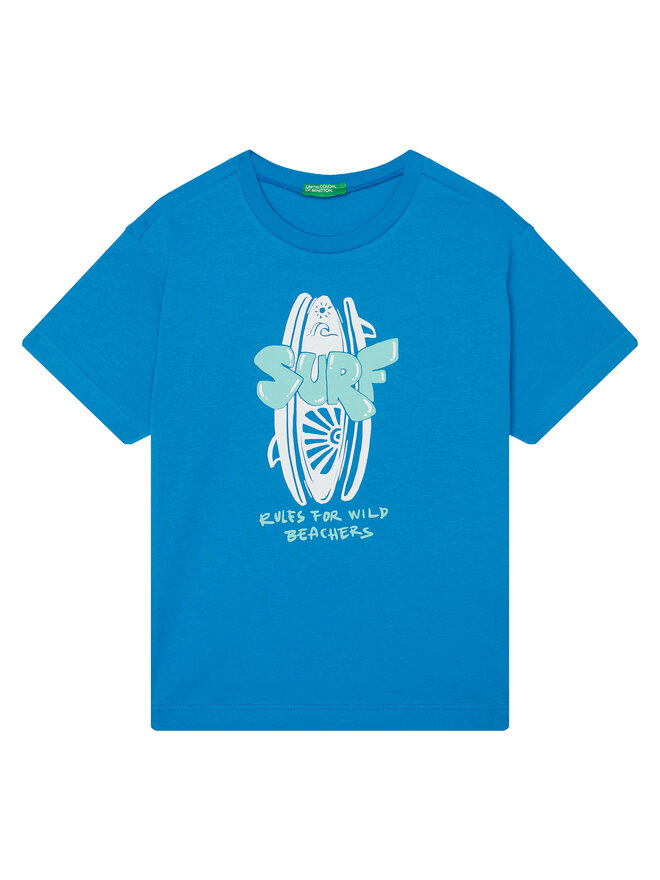 United Colors Of Benetton United Colors Of Benetton T-Shirt 3JERC10PE Μπλε Regular Fit