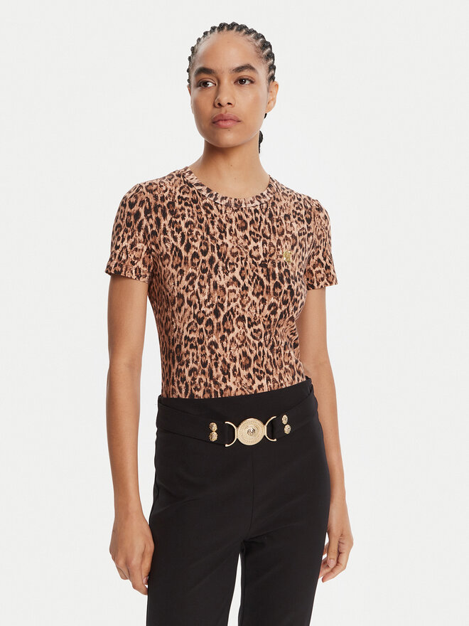 Just Cavalli Just Cavalli Camiseta 79PAHE07 CJ112 Marrón Slim Fit