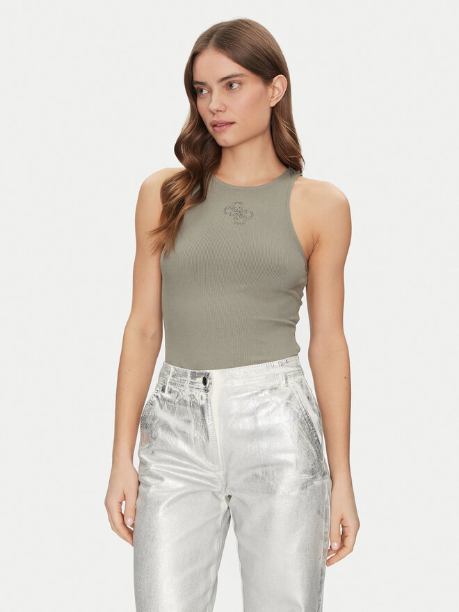Guess Guess Marškinėliai W5GP57 KCV52 Žalia Slim Fit
