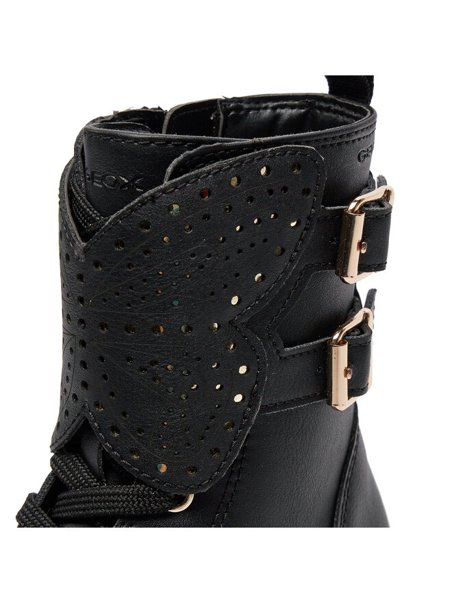 Geox Polokozačky Geox J Eclair Girl J369QN 000BC C9999 M Černá