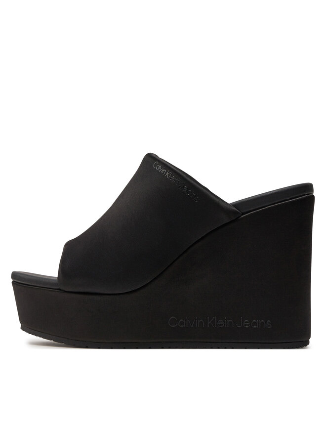 Calvin Klein Jeans Nazouváky Calvin Klein Jeans Wedge Sandal Sat Nyl Dc YW0YW01359 Černá