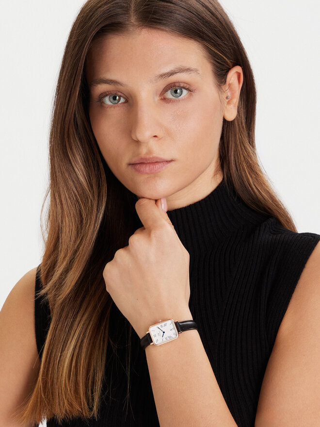 Daniel Wellington Ročna ura Daniel Wellington Quadro Sterling Roman Numerals DW00100862 Črna