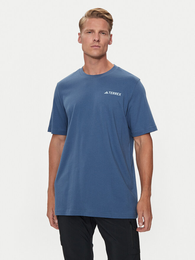 adidas adidas Marškinėliai Terrex Graphic MTN 2.0 IM8354 Mėlyna Regular Fit