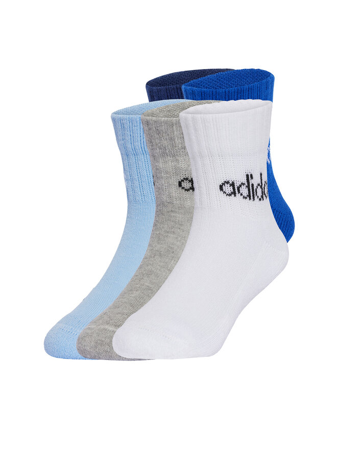 adidas Zestaw 5 par wysokich skarpet dziecięcych adidas Kids Lin Ank 5P JF8542 Kolorowy