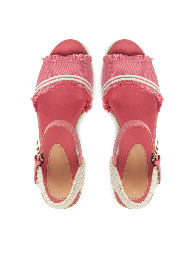 Tommy Hilfiger Espadrilles Tommy Hilfiger Fringe Canvas Medium Wedge FW0FW08879 Rosa