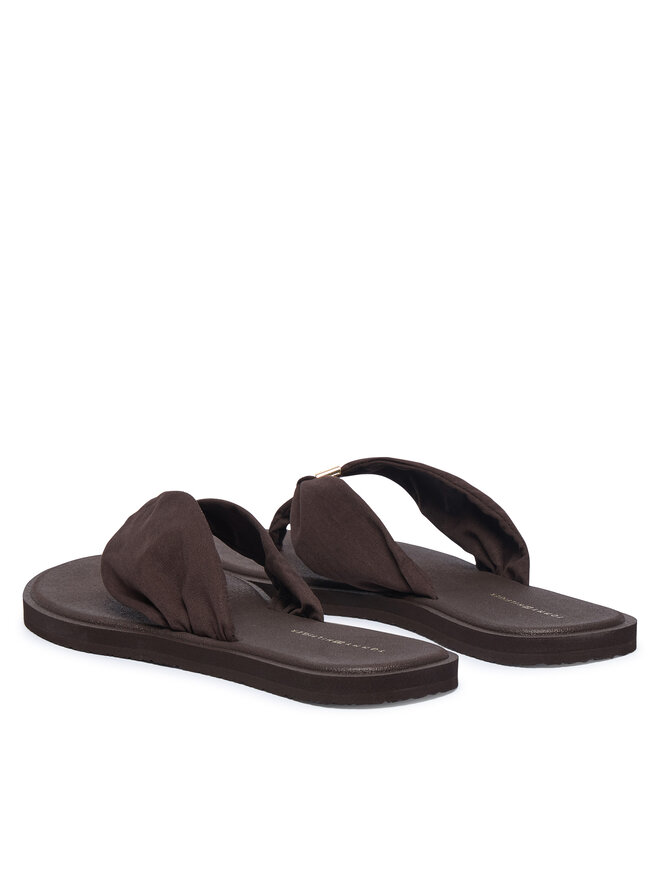Tommy Hilfiger Zehentrenner Tommy Hilfiger Th Scandi Soft Summer Sandal FW0FW09421 Braun