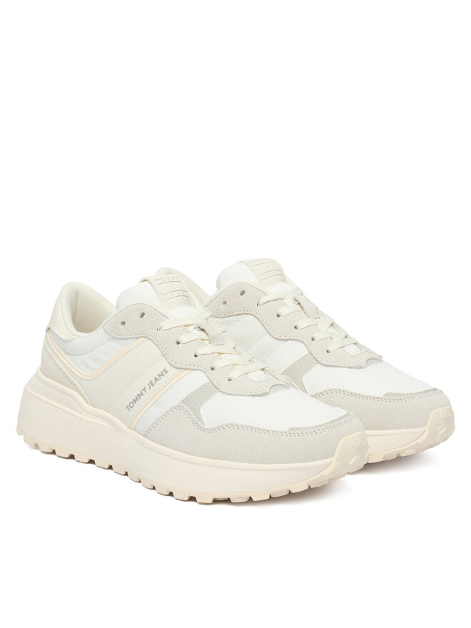 Tommy Jeans Sneakers Tommy Jeans Tjw Cleated Runner Suede Mix EN0EN02921 Écru