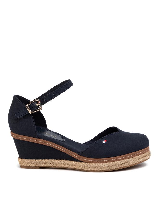 Tommy Hilfiger Espadrilky Tommy Hilfiger Basic Closed Toe Mid Wedge FW0FW04787 Tmavomodrá