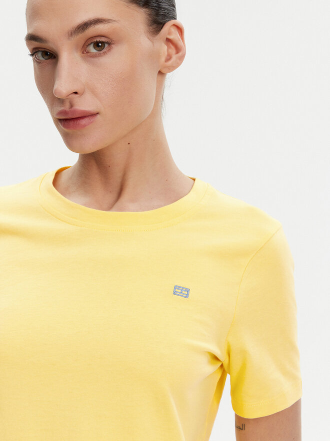 Tommy Hilfiger Tommy Hilfiger Camiseta WW0WW45522 Amarillo Regular Fit