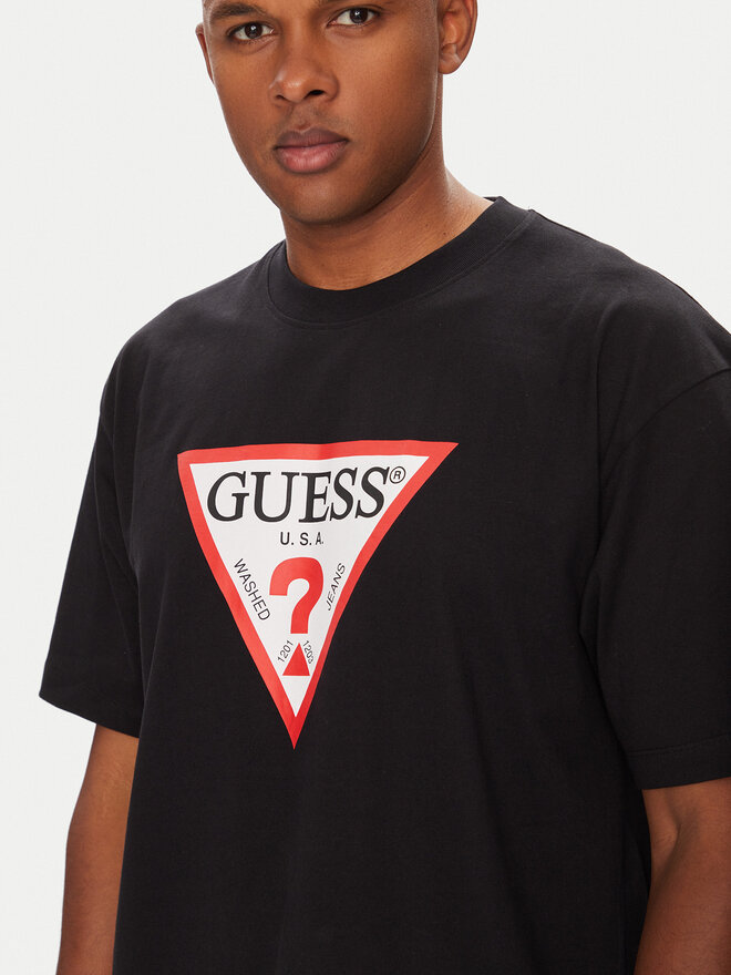 Guess Jeans Guess Jeans T-Shirt M4YI45 K8FQ4 Μαύρο Oversize