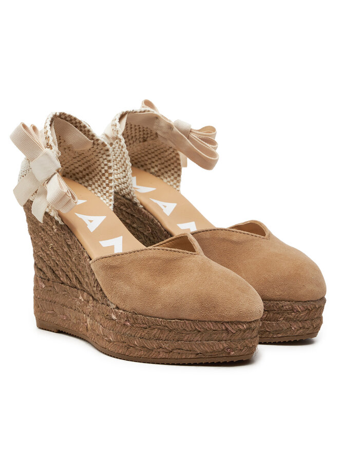 Manebi Еспадрильї Manebi Hamptons Heart-Shaped Wedge Espadrilles W 1.6 WH Бежевий