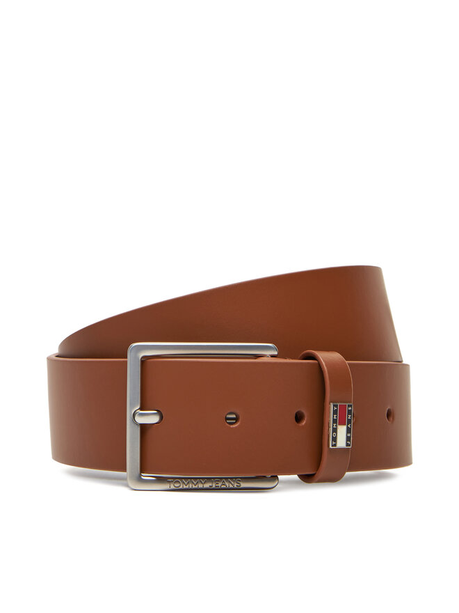 Tommy Jeans Moški pas Tommy Jeans Tjm Flag Leather 4.0 AM0AM13416 Rjava