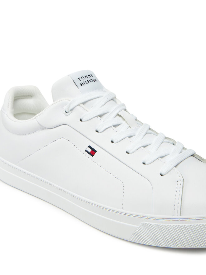 Tommy Hilfiger Sneakersy Tommy Hilfiger Icon Court Lth Flag Ess FM0FM05317 Biały