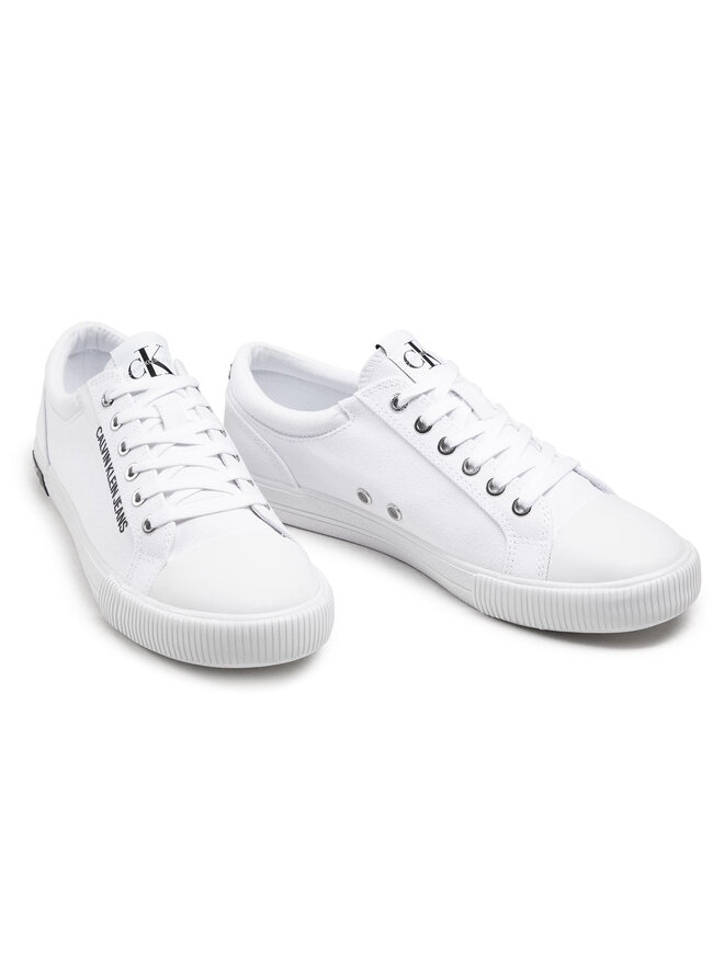Calvin Klein Jeans Sneakers aus Stoff Calvin Klein Jeans Vulcanized Sneaker Laceup Co YM0YM00014 Weiß
