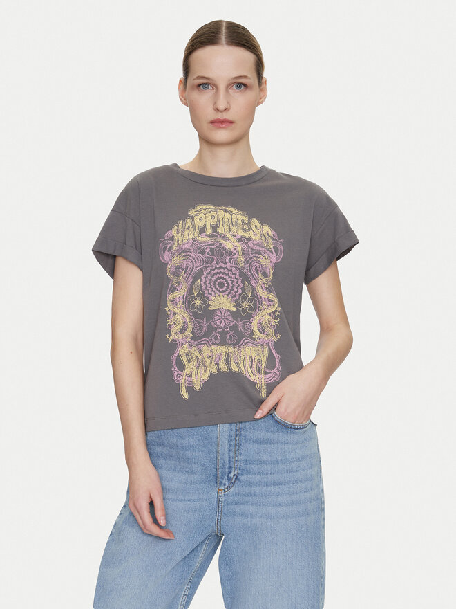 Noisy May Noisy May T-Shirt Gaby 27033385 Grau Regular Fit