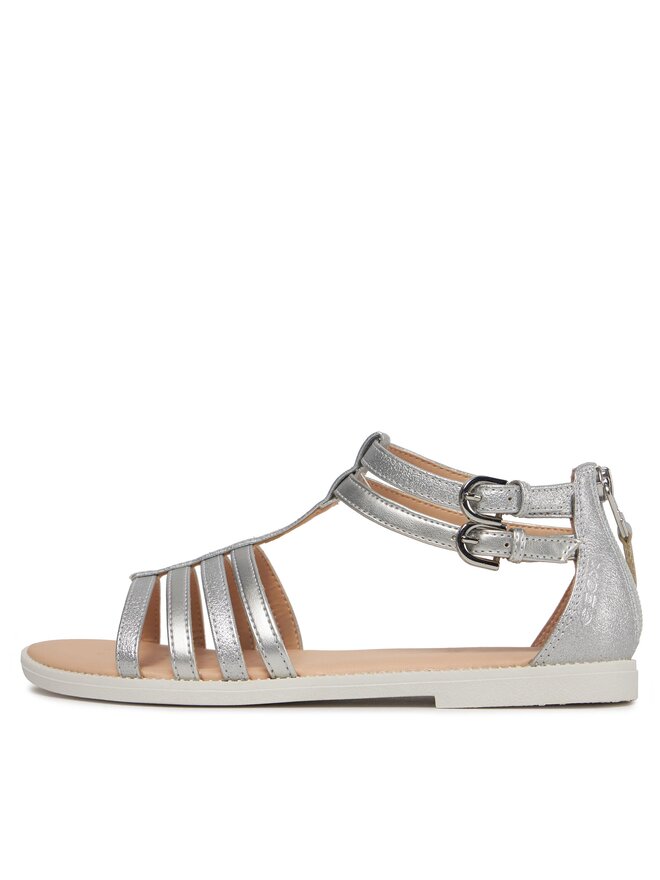 Geox Sandalen Geox J Sandal Karly Girl J7235D 0QDAJ C1007 D Silberfarben