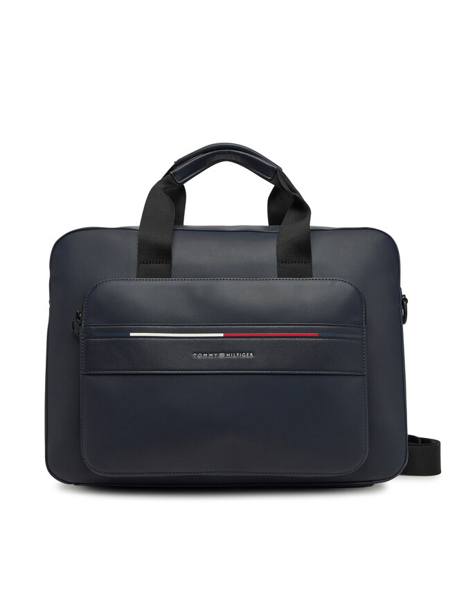 Tommy Hilfiger Brašna na notebook Tommy Hilfiger Th Foundation Computer Bag AM0AM13198 Tmavomodrá
