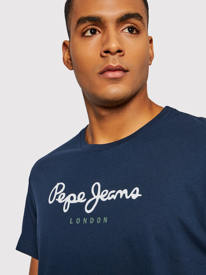 Pepe Jeans Pepe Jeans Marškinėliai Eggo PM508208 Tamsiai mėlyna Regular Fit