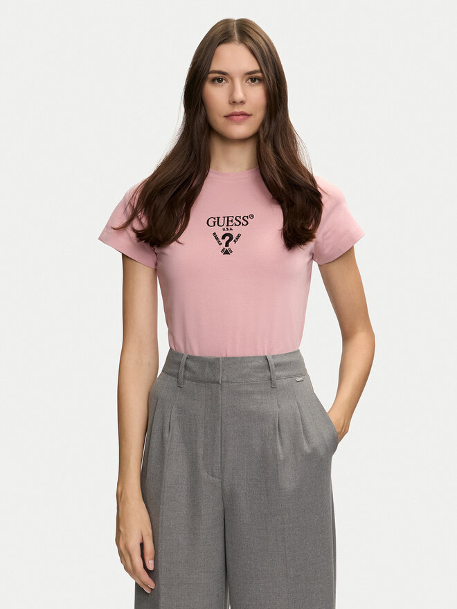 Guess Guess Póló Colette V4YI21 KCDH1 Rózsaszín Regular Fit