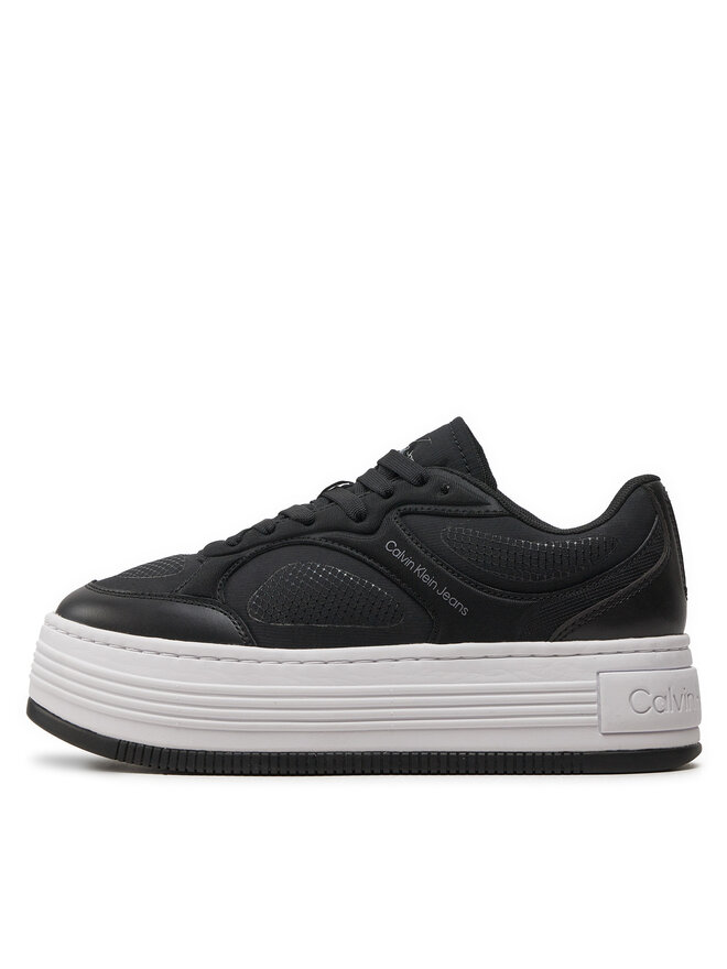 Calvin Klein Jeans Сникърси Calvin Klein Jeans Bold Platf Low Lace Mix In Mtl YW0YW01471 Черен
