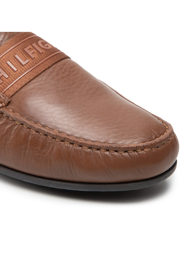 Tommy Hilfiger Mokassins Tommy Hilfiger Printed Hilfiger Leather Driver FM0FM04113 Braun