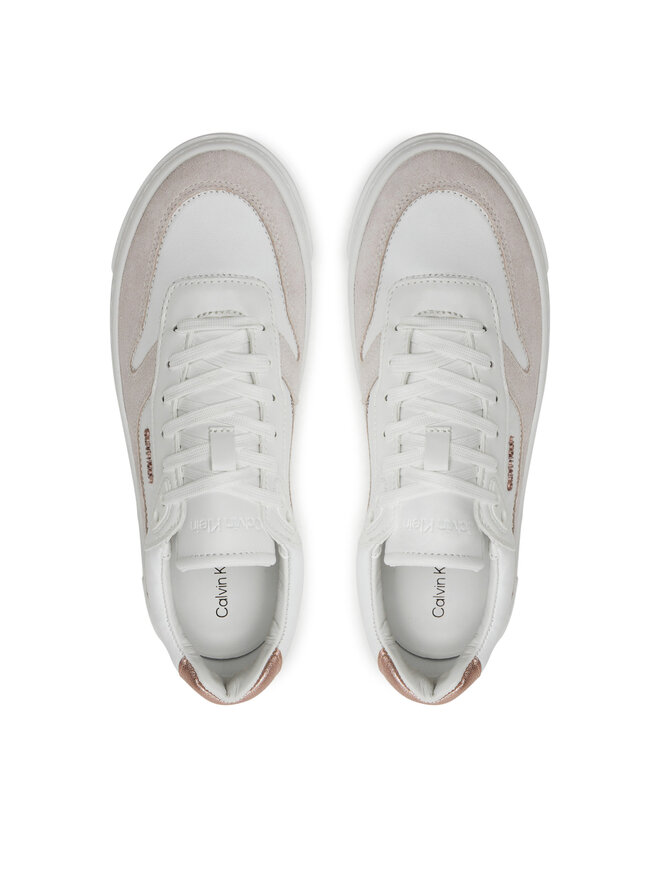 Calvin Klein Snīkeri Calvin Klein Cupsole Lace Up W/Ml Mix M HW0HW02114 Balts
