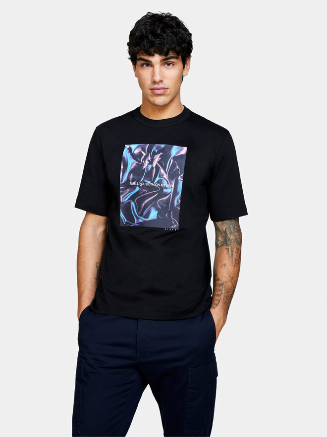 Sisley Sisley Футболка 3I1XS103I Чорний Regular Fit