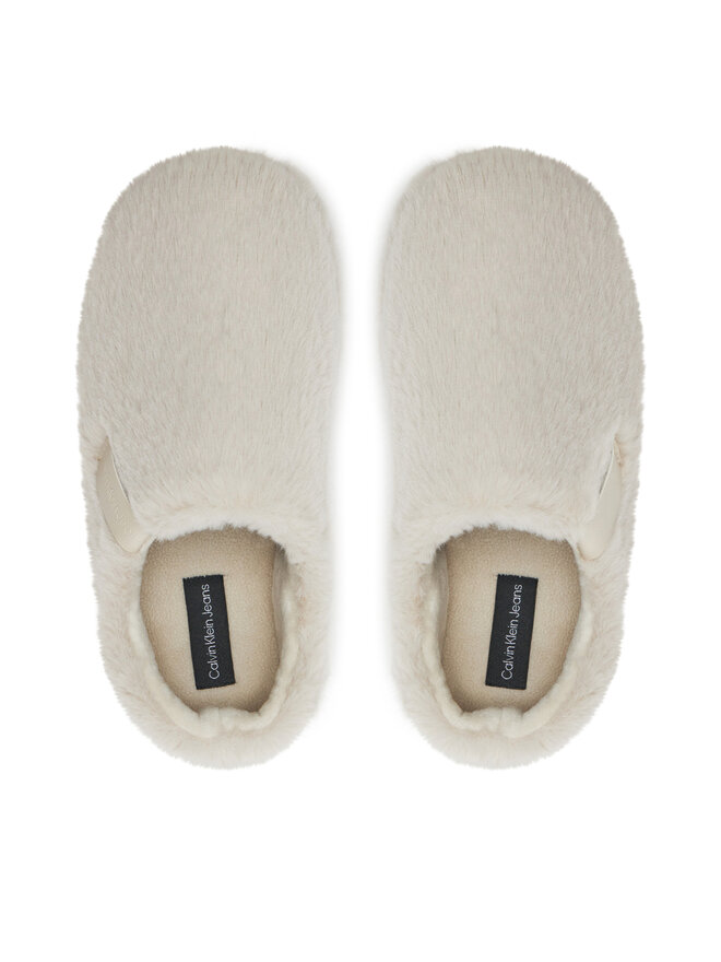 Calvin Klein Jeans Hausschuhe Calvin Klein Jeans Home Anke Slipper Wn Fur YW0YW01596 Écru