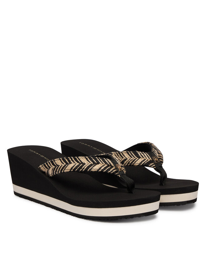 Tommy Hilfiger Zehentrenner Tommy Hilfiger Rope Strap FW0FW09197 Schwarz