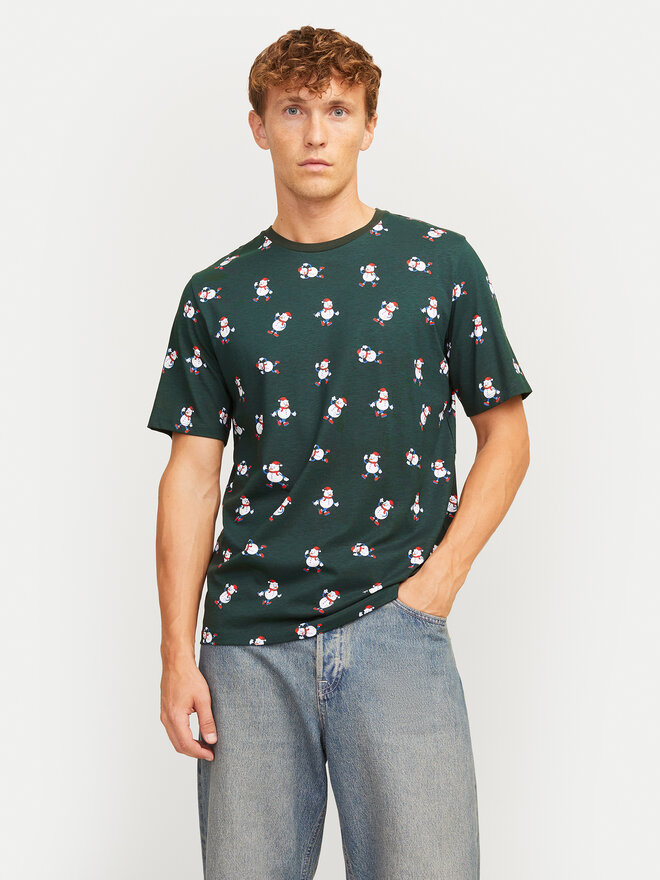 Jack&Jones Jack&Jones T-Shirt Xmas Merry 12265399 Grün Standard Fit